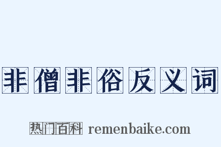 非僧非俗反义词是什么意思的图片